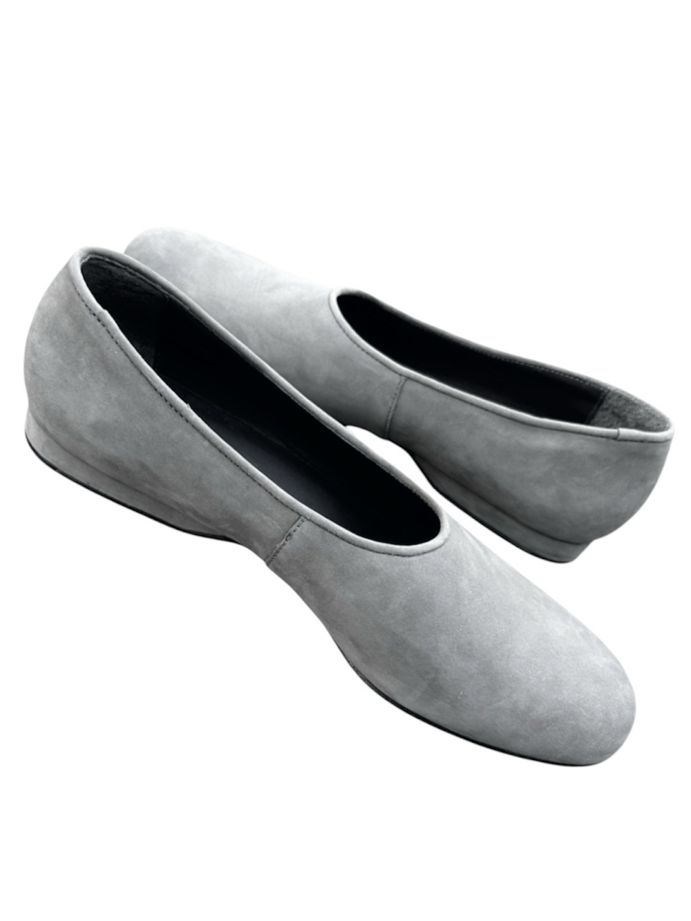 J. Jill Grey Wolf Flats 7 Suede Slip On Made In Brazil Gray Coastal Leather